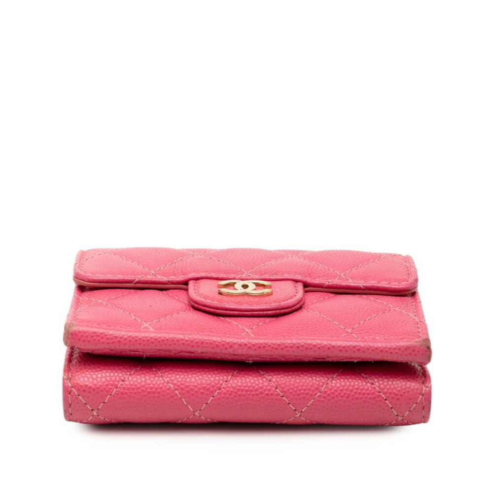 CHANEL Authentic Pink Caviar Leather Logo Wallet - Picture 3 of 9
